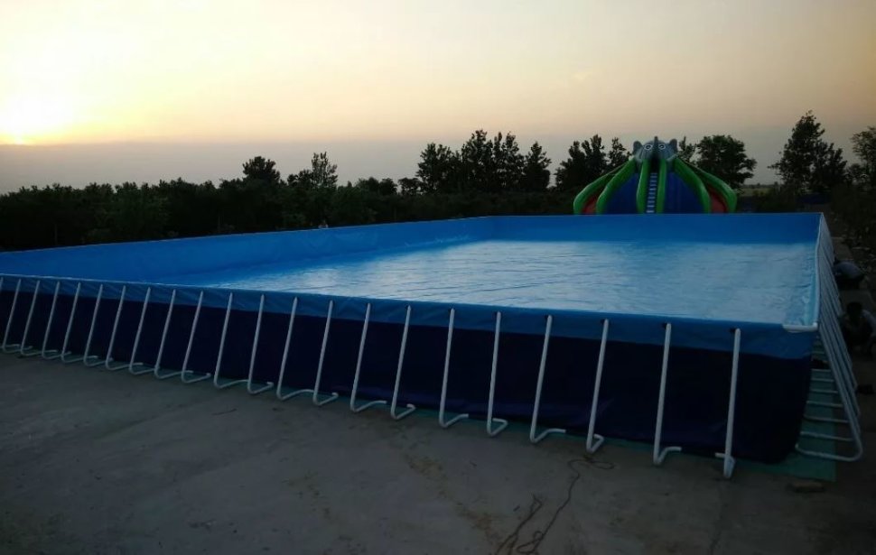 Каркасный летний бассейн для детского лагеря 10 x 25 x 1 метр (рис.3)
